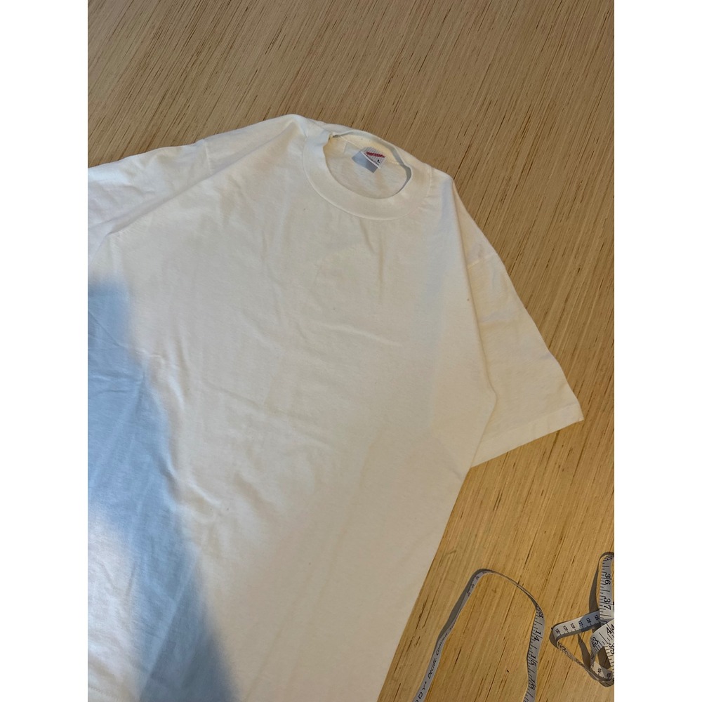 Vintage Jerzees White Blank T-Shirt Single Stitch Made in USA Mens Large 90s 38